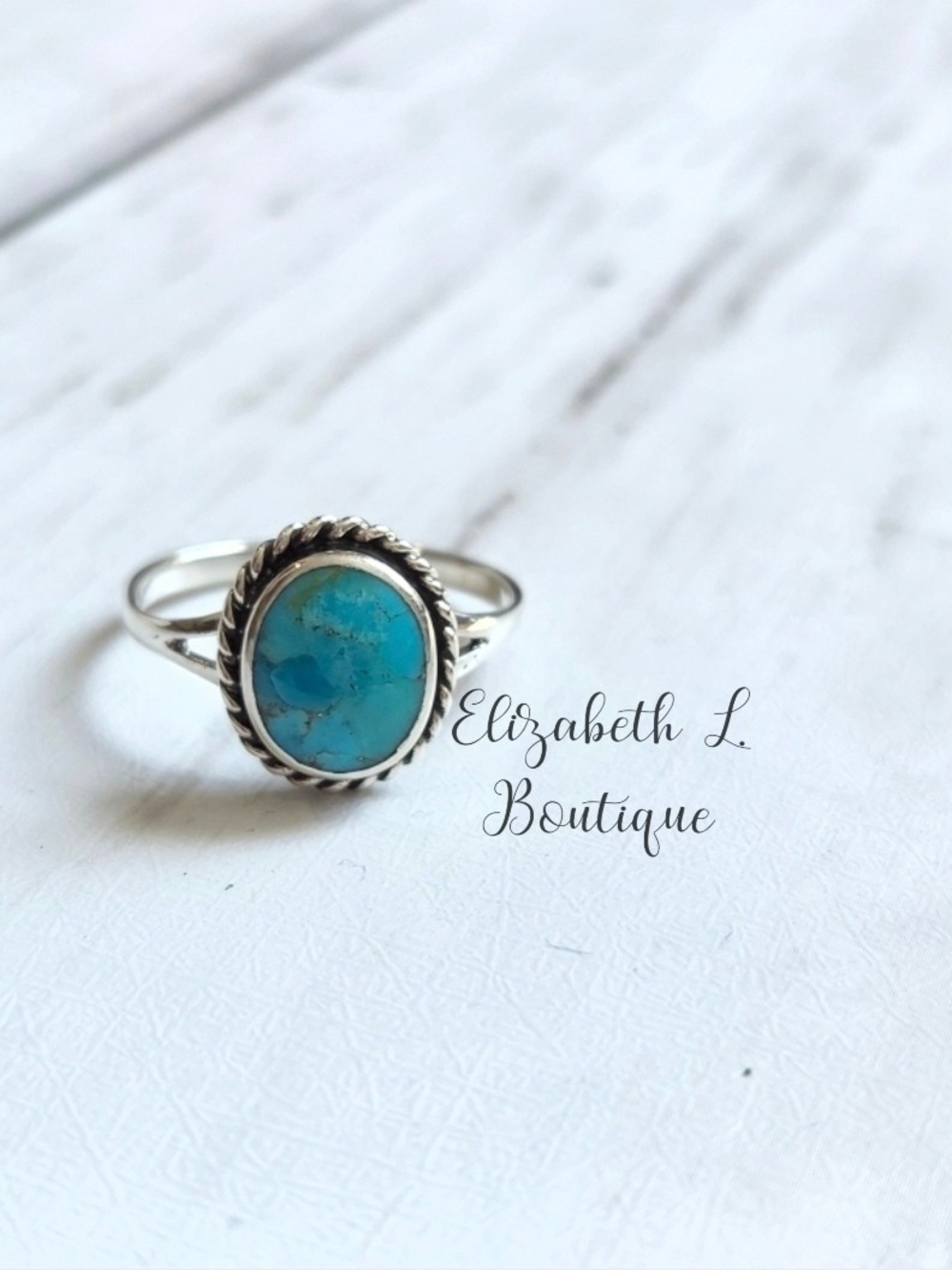 925 Sterling Silver Genuine Turquoise Ring Boutique New!
